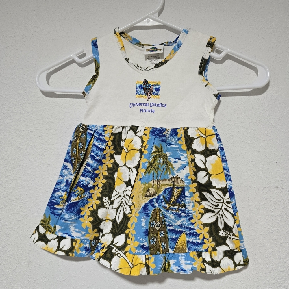 Universal Studios Kids NWT Hawaiian Print Sleeveless Girls Dress Size 12 Months